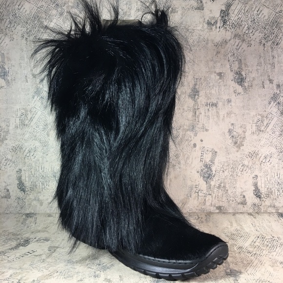 Pajar Shoes - Pajar Goat Hair Apres Ski Winter Snow Boots,Scarlet Black EU Sz 41